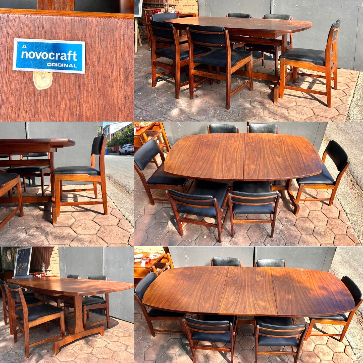 6-8 Seater Mid Century Modern Extendable Dining Set by Novocraft
