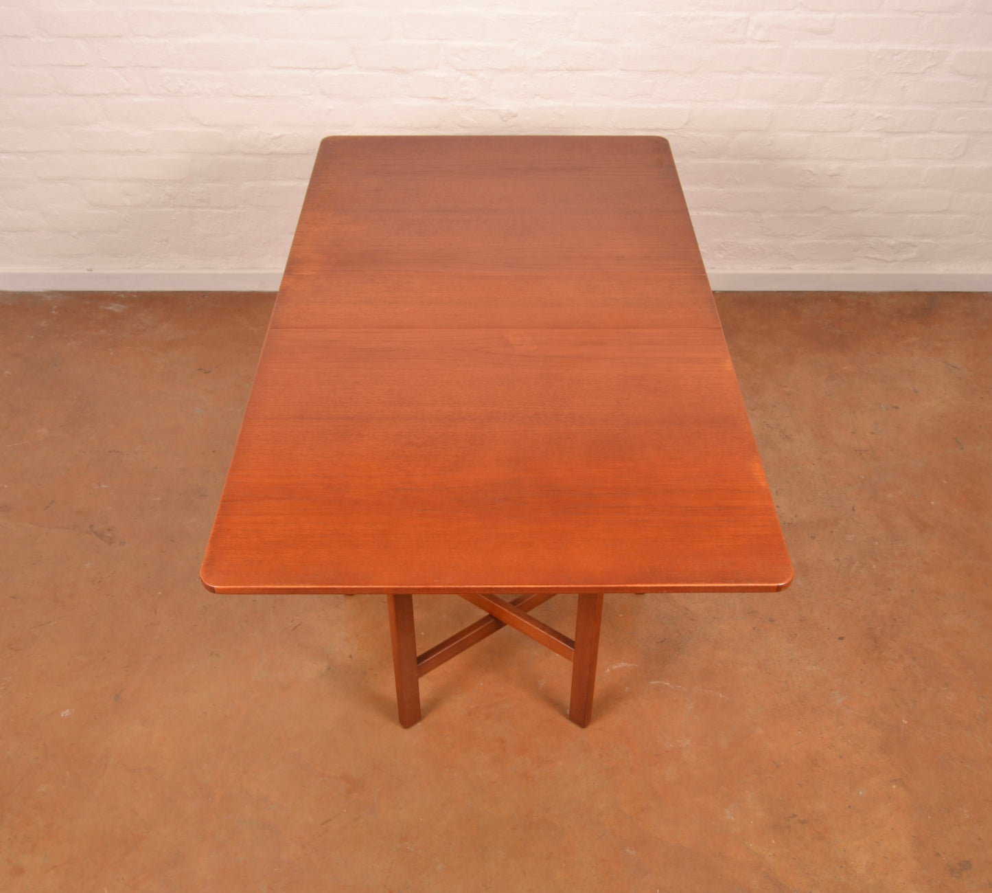 Scandinavian Mid-Century Modern Drop Leaf dining table in Burmese Teak