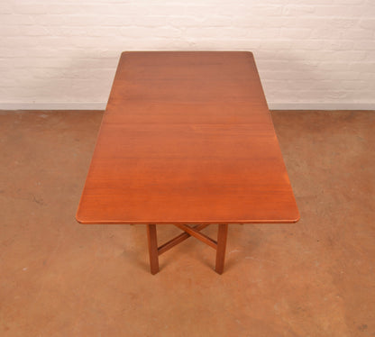 Scandinavian Mid-Century Modern Drop Leaf dining table in Burmese Teak