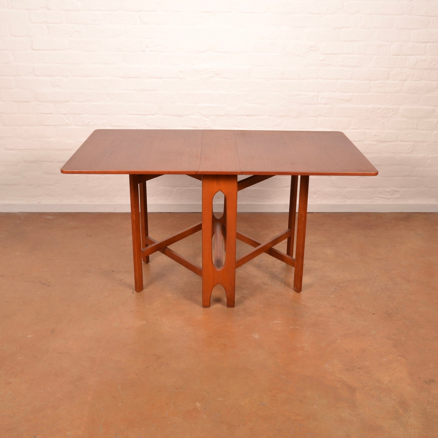 Scandinavian Mid-Century Modern Drop Leaf dining table in Burmese Teak