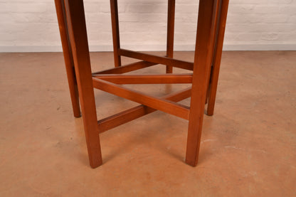 Scandinavian Mid-Century Modern Drop Leaf dining table in Burmese Teak
