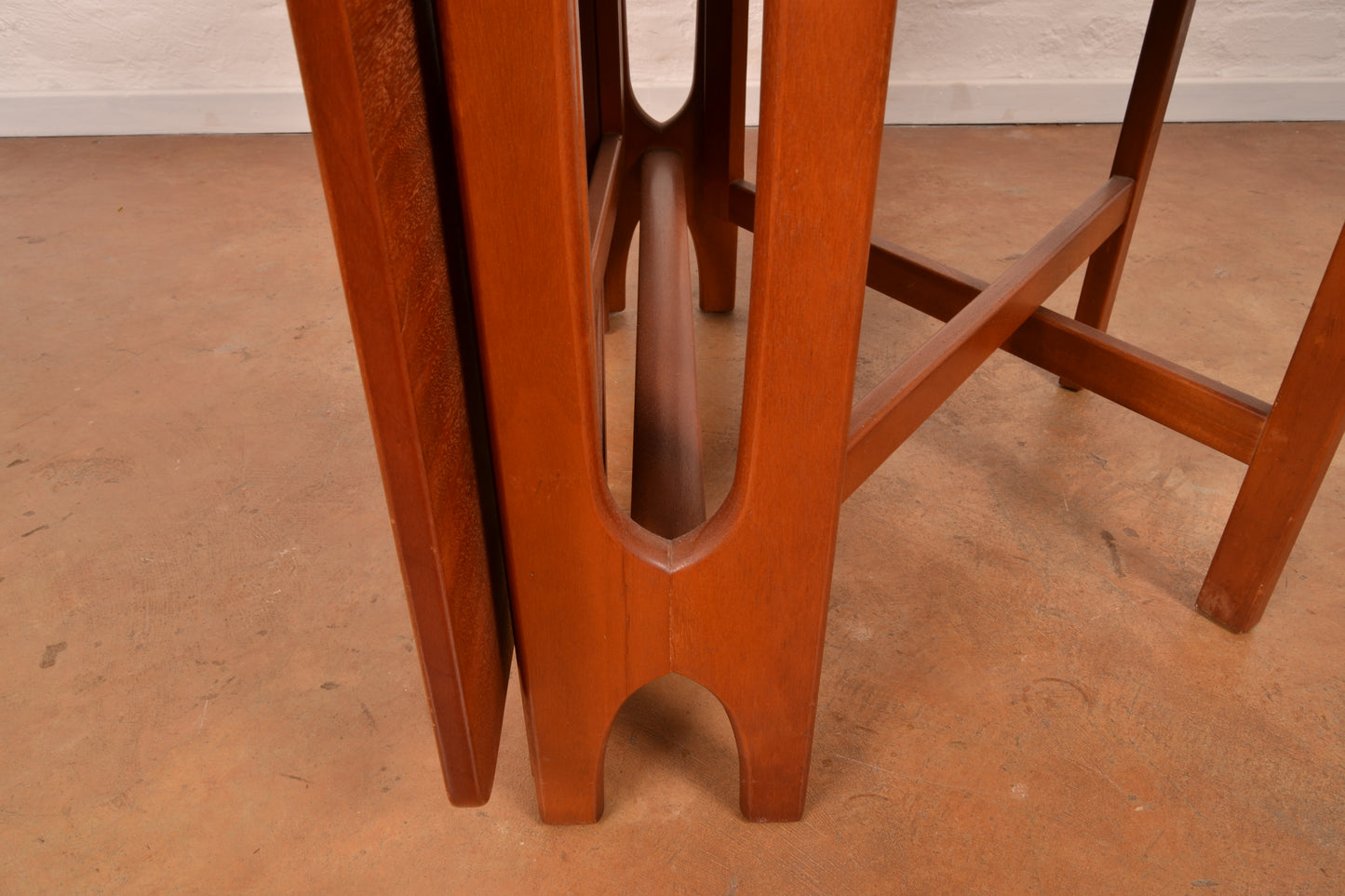 Scandinavian Mid-Century Modern Drop Leaf dining table in Burmese Teak