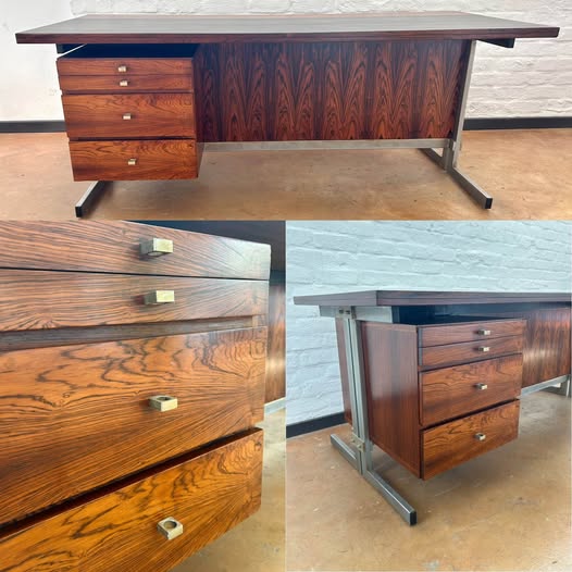 Mid Century Modern Executive Desk in Brazilian Rosewood
