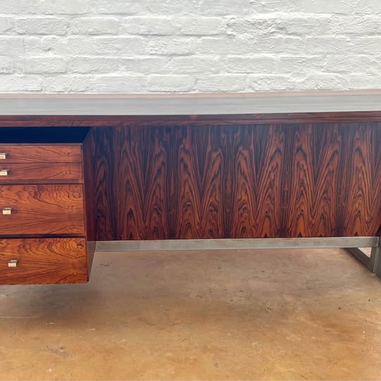 Mid Century Modern Executive Desk in Brazilian Rosewood