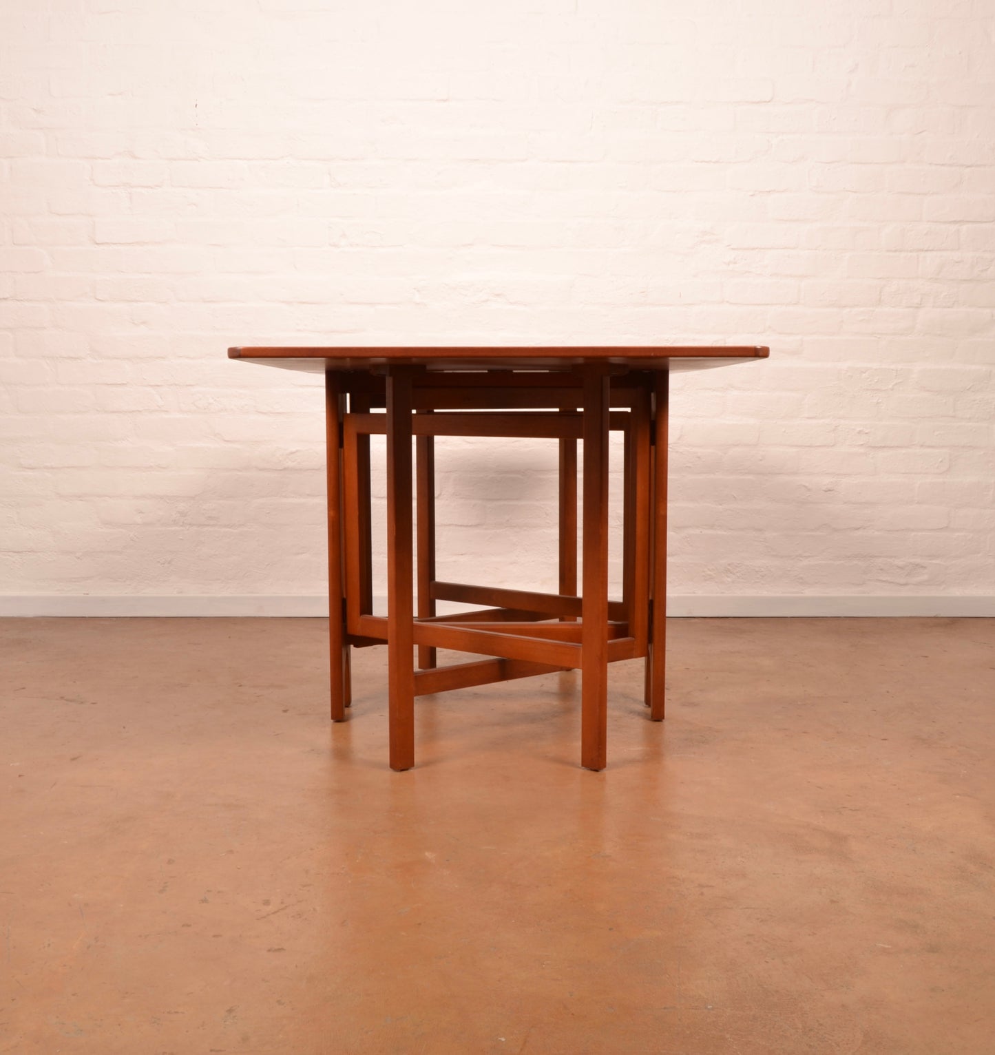 Scandinavian Mid-Century Modern Drop Leaf dining table in Burmese Teak