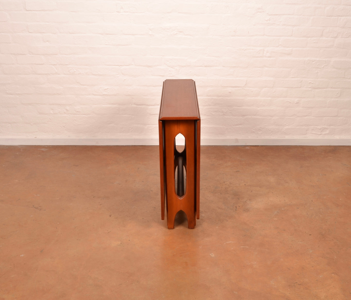 Scandinavian Mid-Century Modern Drop Leaf dining table in Burmese Teak