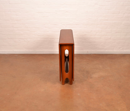 Scandinavian Mid-Century Modern Drop Leaf dining table in Burmese Teak