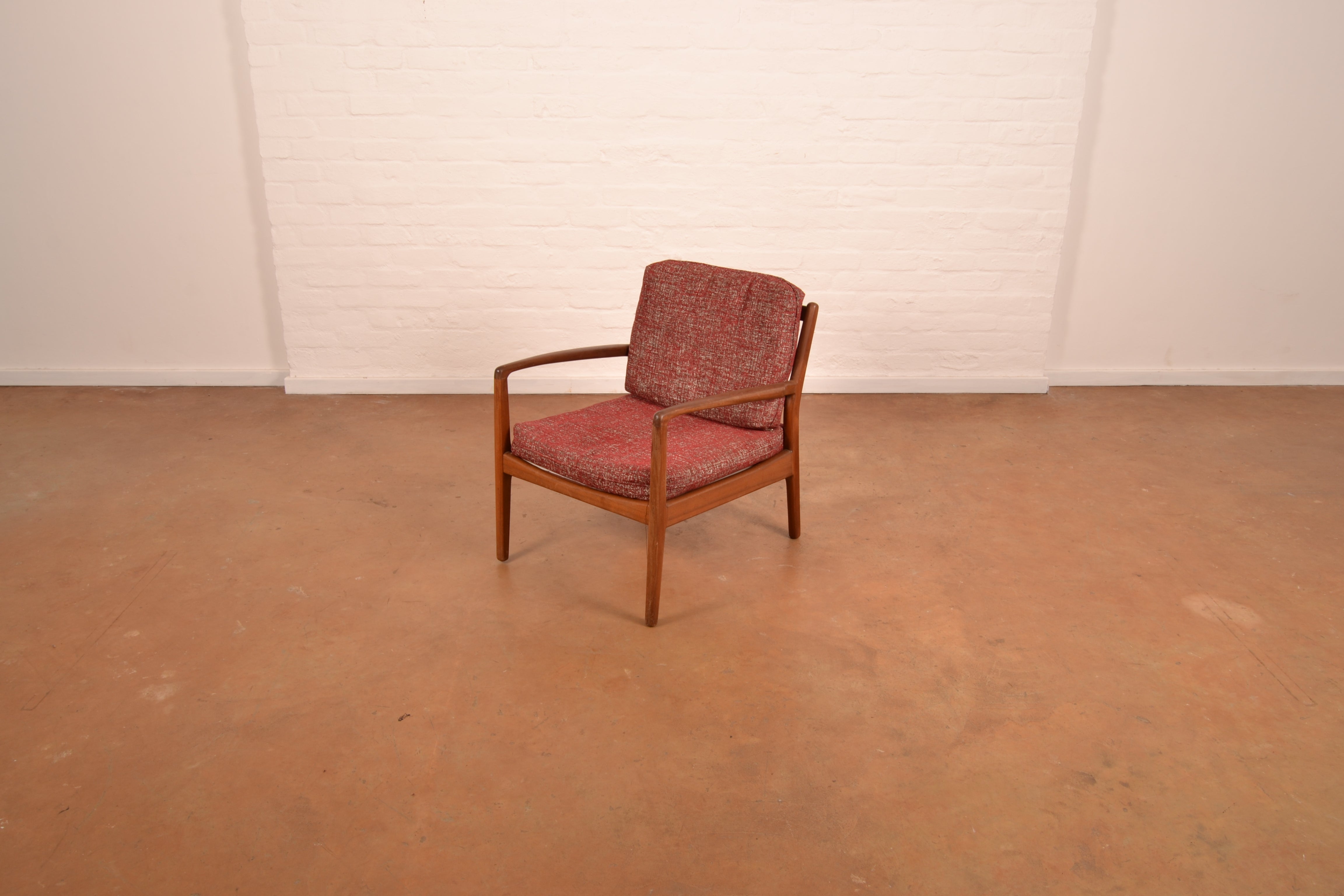 Unrestored Mid Century Modern Armchair in Mahogany