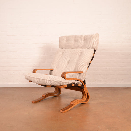 Pair of Modernist 'Skyline' Lounge Armchairs