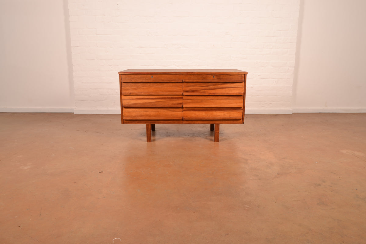 8-Drawer Mid-Century Modern Chest of Drawers in Kiaat