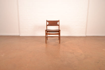 Set of 6 x Vintage DS Vorster South African Mid-Century Modern Dining Chairs in Solid Kiaat & Genuine Leather