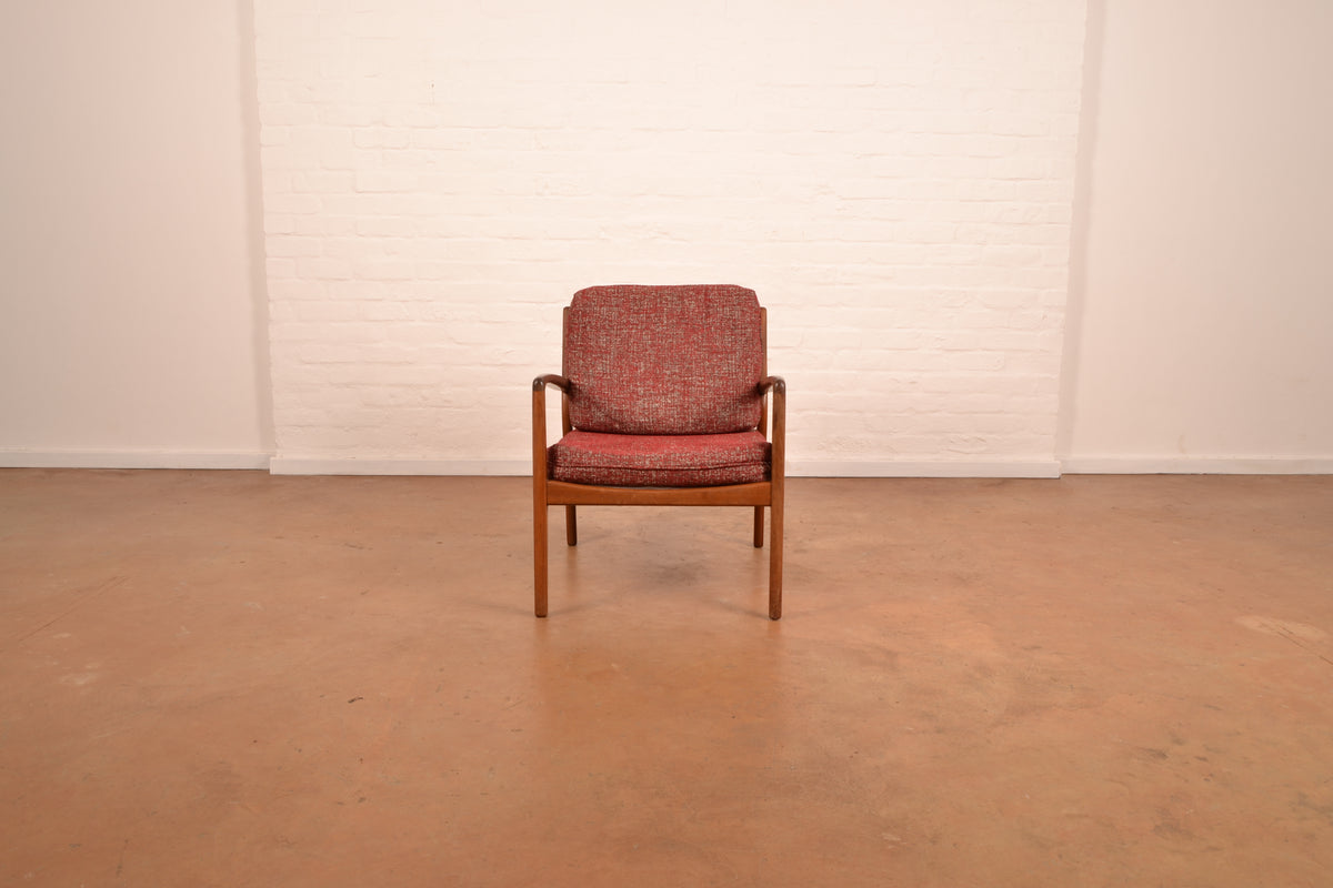 Unrestored Mid Century Modern Armchair in Mahogany