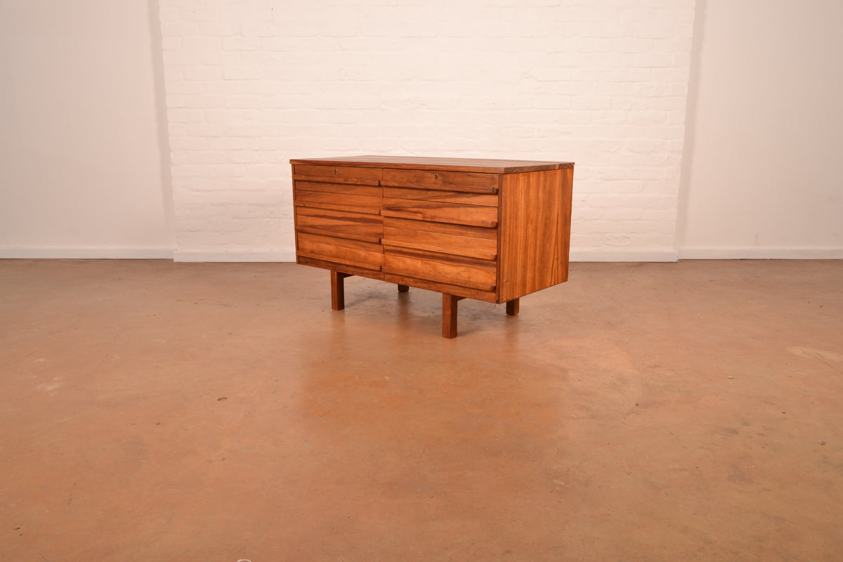 8-Drawer Mid-Century Modern Chest of Drawers in Kiaat