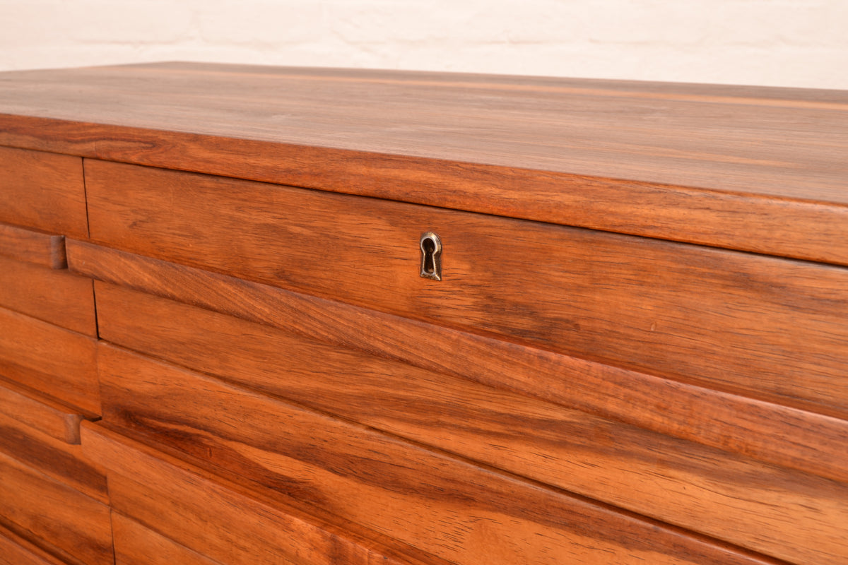 8-Drawer Mid-Century Modern Chest of Drawers in Kiaat