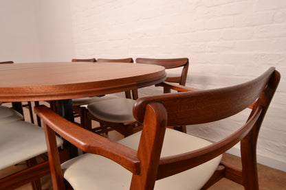 8–10 Seater Extendable South African Mid-Century Modern Dining set designed by John Tabraham for DS Vorster & Co in Mahogany