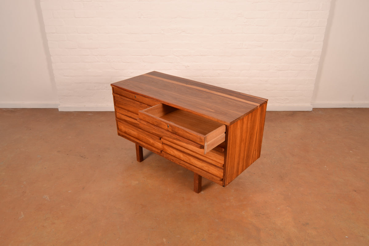 8-Drawer Mid-Century Modern Chest of Drawers in Kiaat