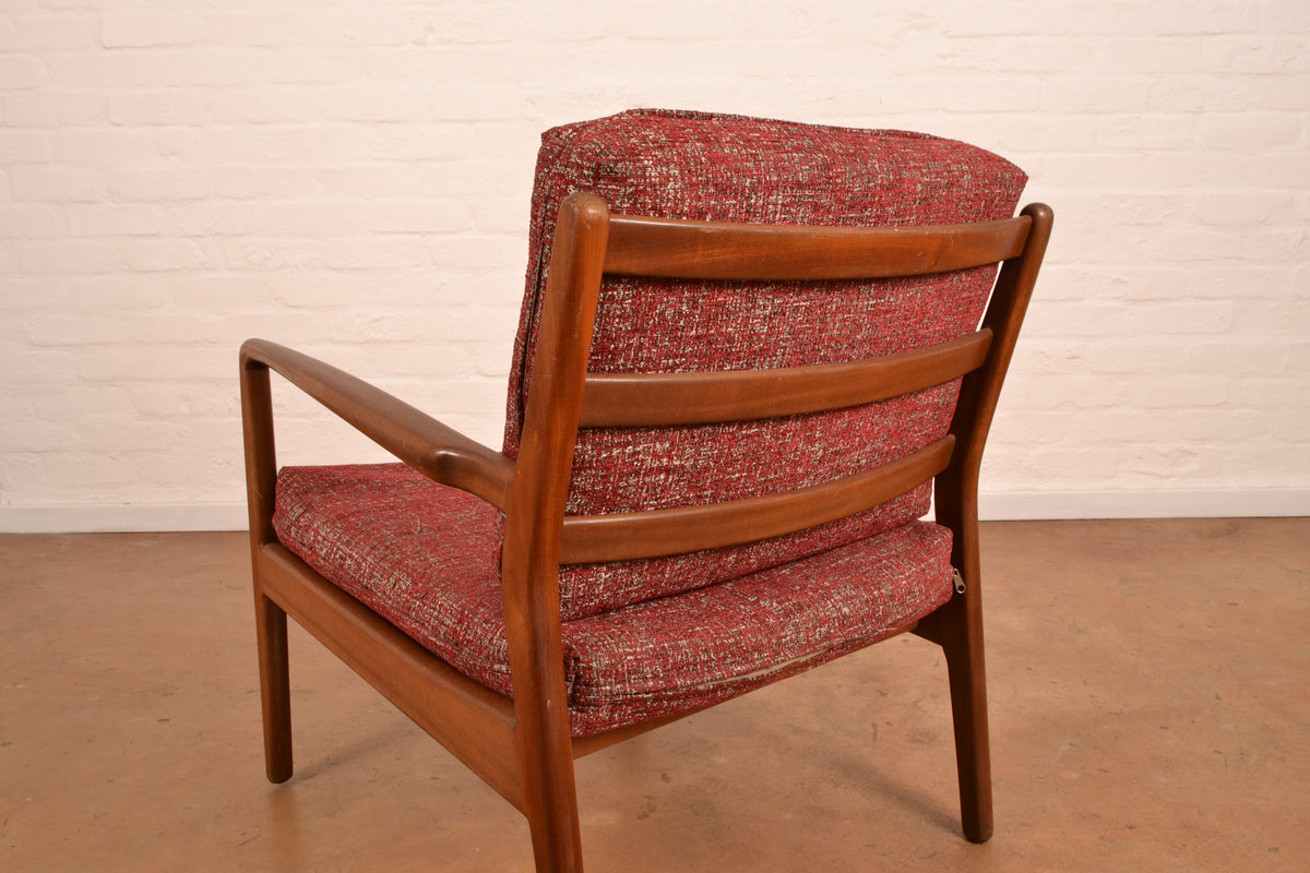 Unrestored Mid Century Modern Armchair in Mahogany