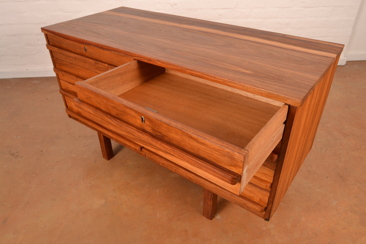 8-Drawer Mid-Century Modern Chest of Drawers in Kiaat