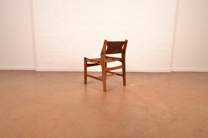 Set of 6 x Vintage DS Vorster South African Mid-Century Modern Dining Chairs in Solid Kiaat & Genuine Leather