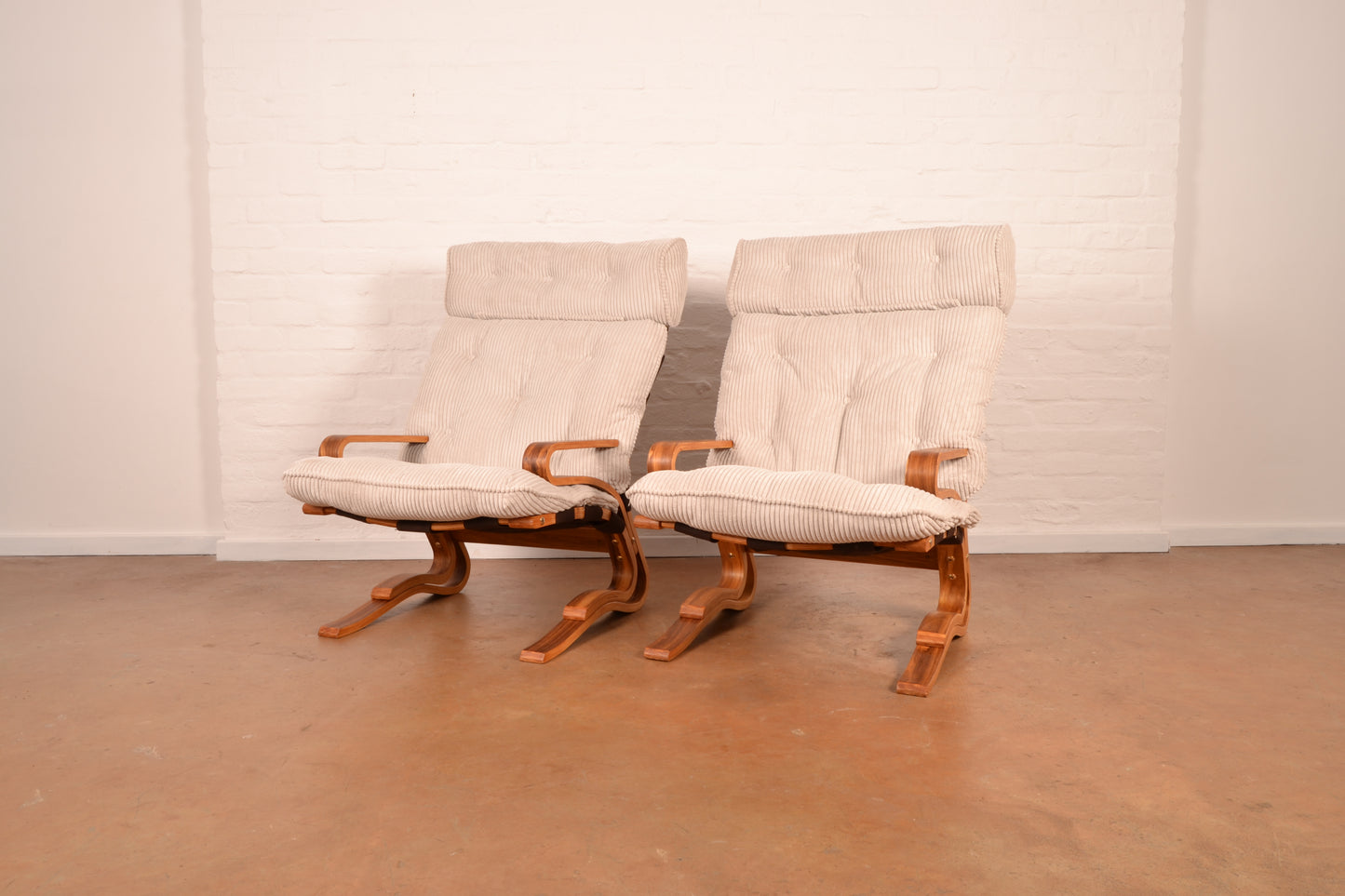 Pair of Modernist 'Skyline' Lounge Armchairs