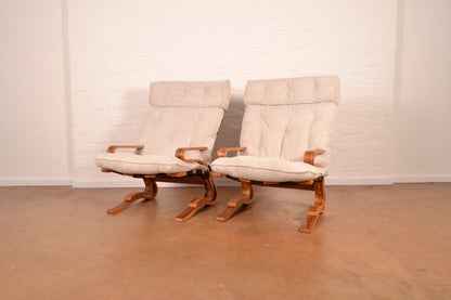 Pair of Modernist 'Skyline' Lounge Armchairs
