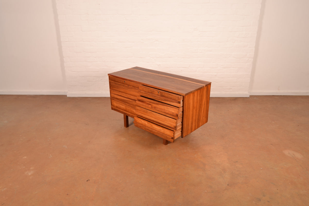 8-Drawer Mid-Century Modern Chest of Drawers in Kiaat