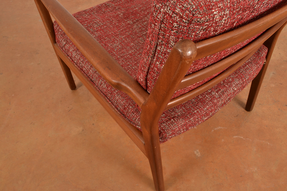 Unrestored Mid Century Modern Armchair in Mahogany