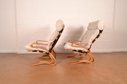 Pair of Modernist 'Skyline' Lounge Armchairs
