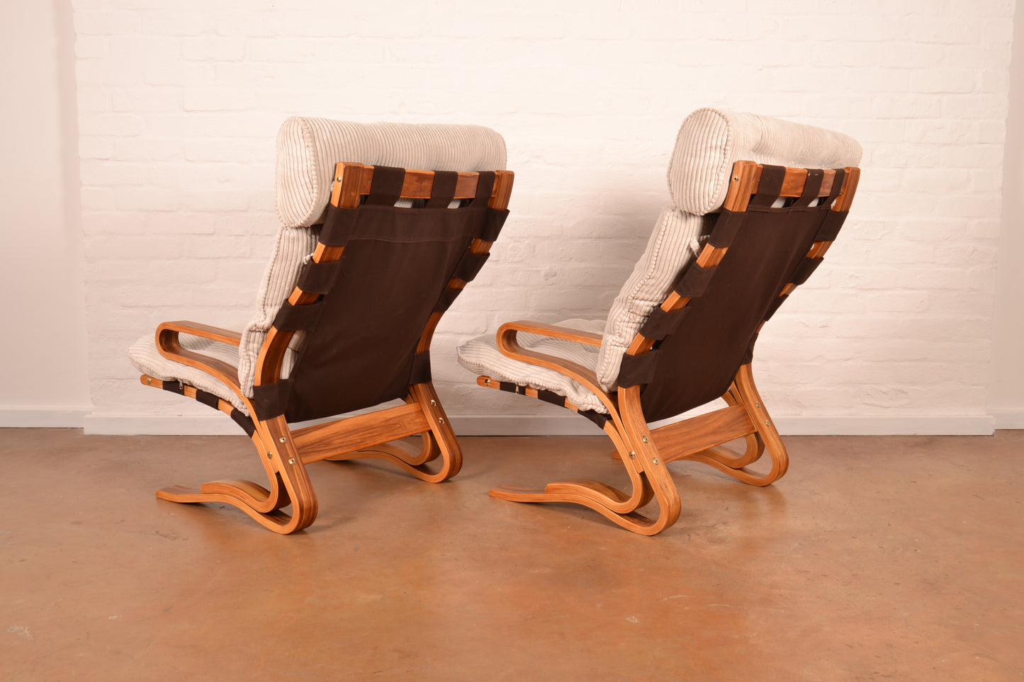 Pair of Modernist 'Skyline' Lounge Armchairs