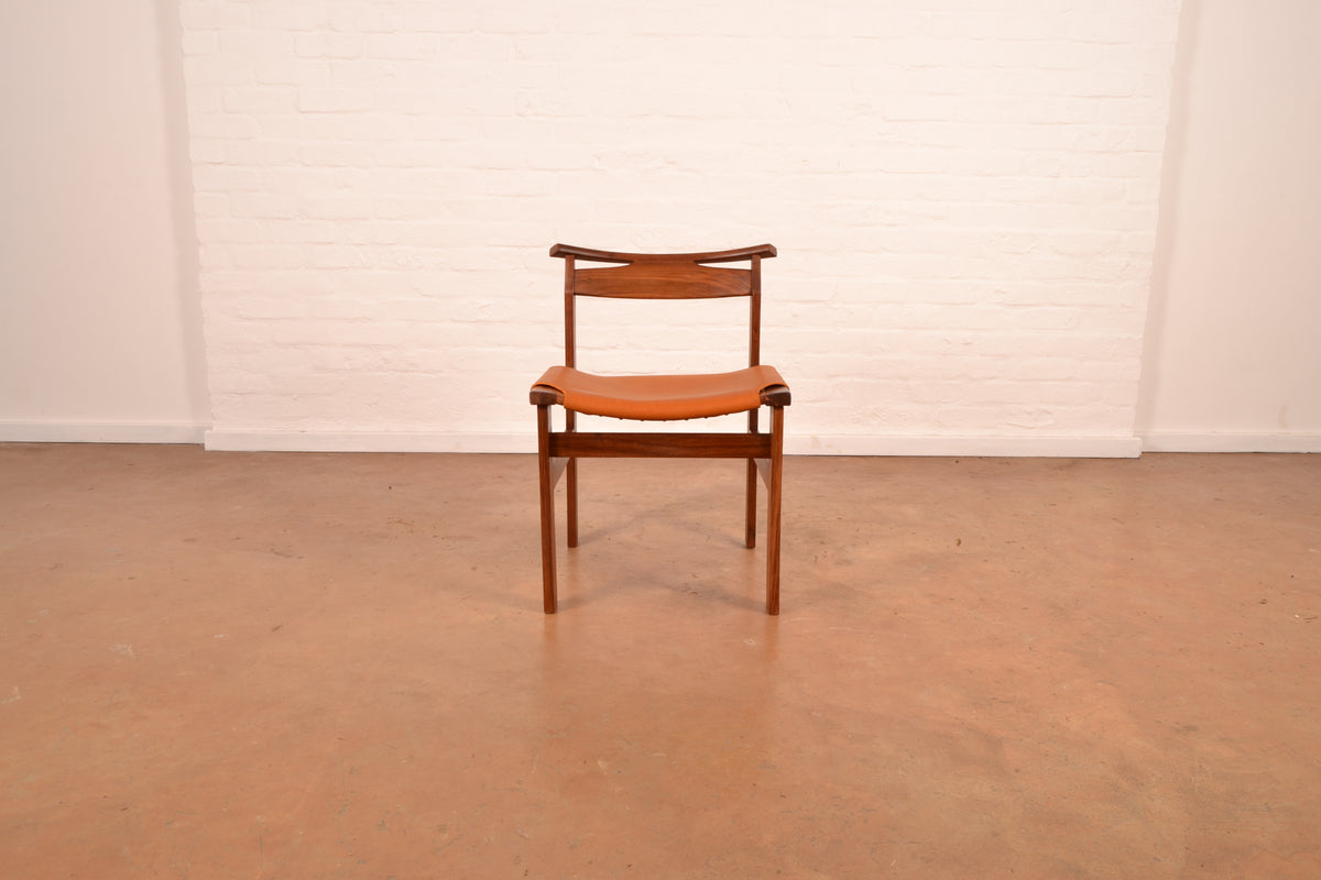 Set of 6 x Vintage Kallenbach’s South African Mid-Century Modern Dining Chairs by John Tabraham in Solid Kiaat & Full-Grain Leather