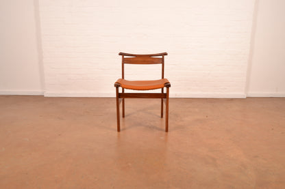 Set of 6 x Vintage Kallenbach’s South African Mid-Century Modern Dining Chairs by John Tabraham in Solid Kiaat & Full-Grain Leather