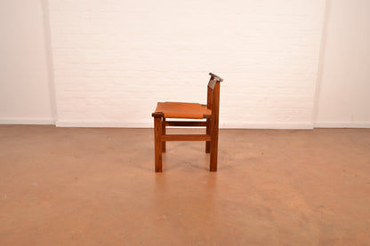 Set of 6 x Vintage Kallenbach’s South African Mid-Century Modern Dining Chairs by John Tabraham in Solid Kiaat & Full-Grain Leather