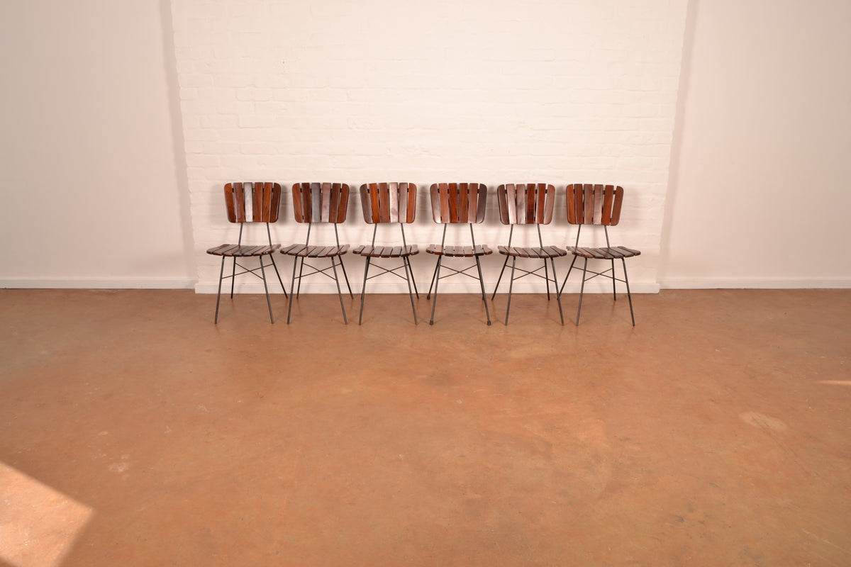 Vintage South African 6-Seater Outdoor Dining Set in solid Mahogany & Mild Steel