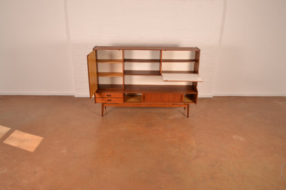 Vintage Danish Mid-Century Modern High Sideboard in Burmese Teak