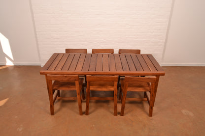 Vintage 6-Seater MCM Dining Set in Solid Kiaat by DS Vorster & Co