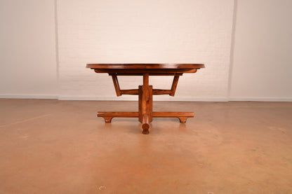 4–6 Seater Extendable South African Mid-Century Modern Dining Set in Solid Kiaat by Artecasa  – Expertly Restored with Genuine Leather Upholstery