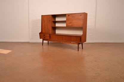 Vintage Danish Mid-Century Modern High Sideboard in Burmese Teak