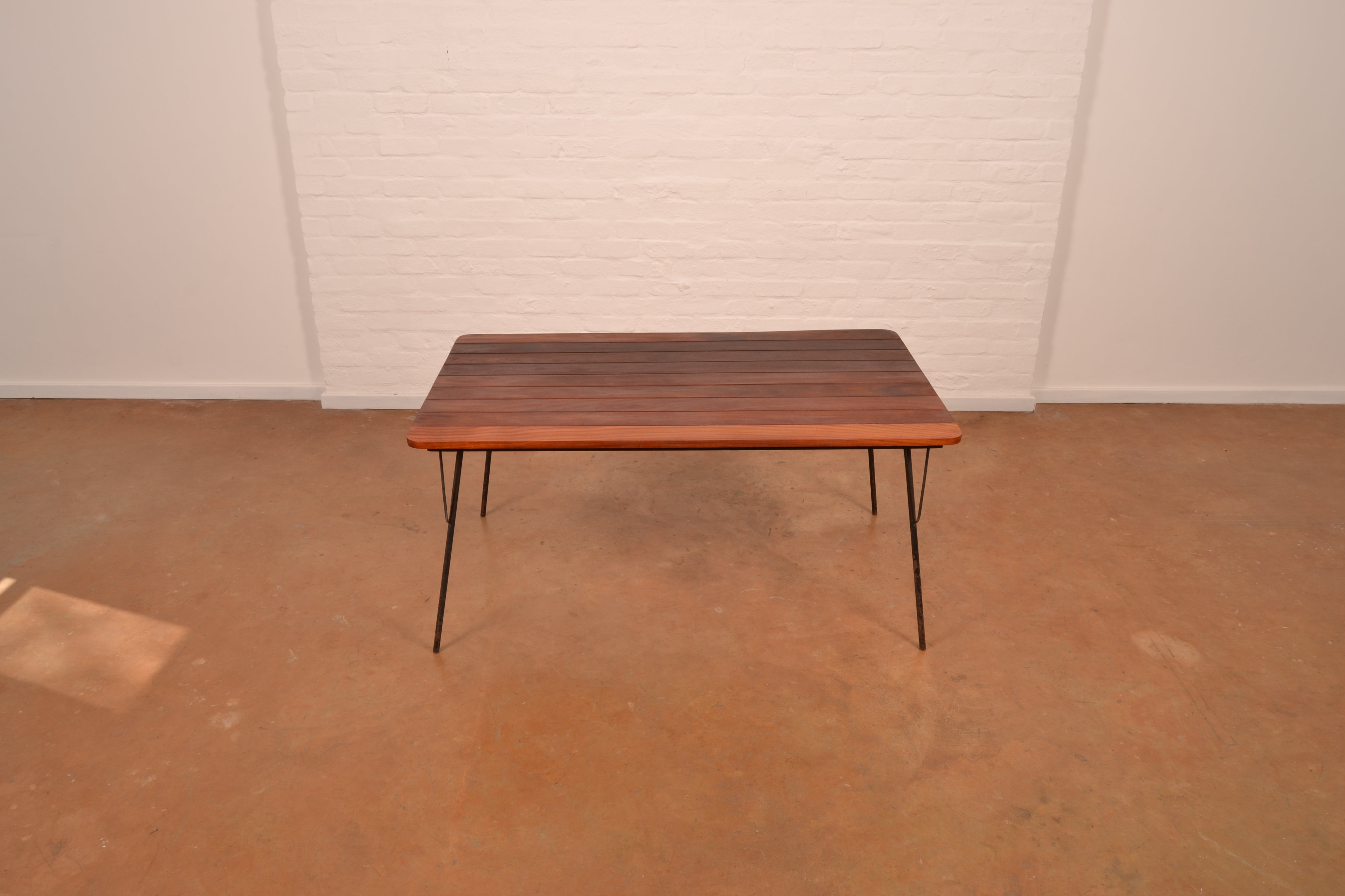 Vintage South African 6-Seater Outdoor Dining Set in solid Mahogany & Mild Steel