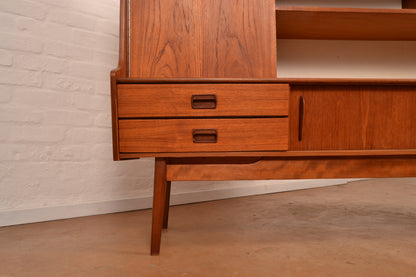 Vintage Danish Mid-Century Modern High Sideboard in Burmese Teak