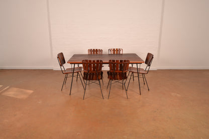 Vintage South African 6-Seater Outdoor Dining Set in solid Mahogany & Mild Steel