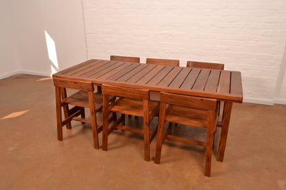 Vintage 6-Seater MCM Dining Set in Solid Kiaat by DS Vorster & Co