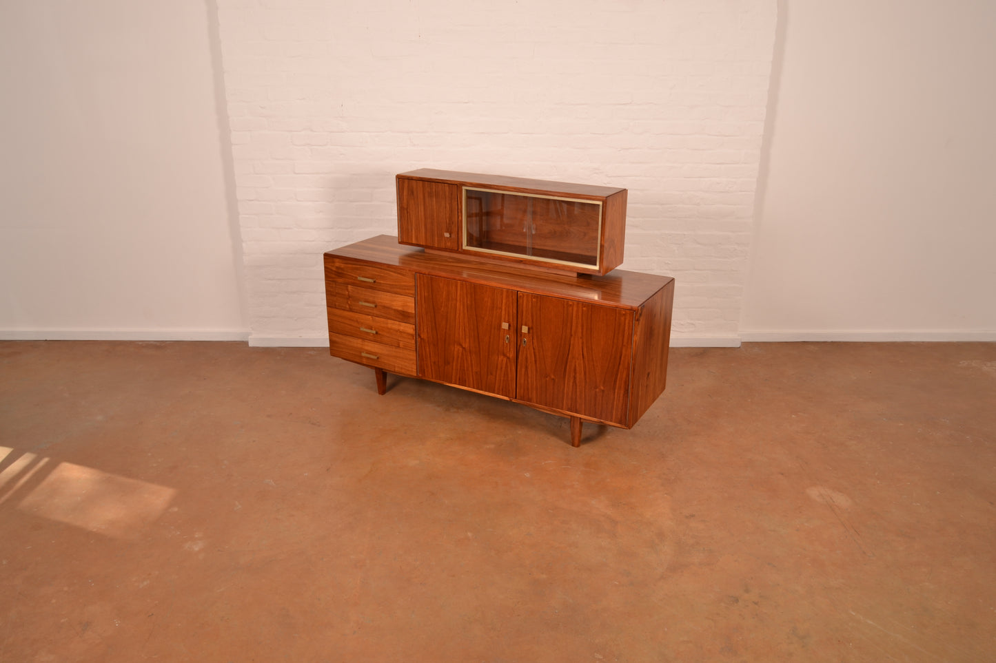 Vintage MCM Sideboard & Display Cabinet in Kiaat by Kallenbach's