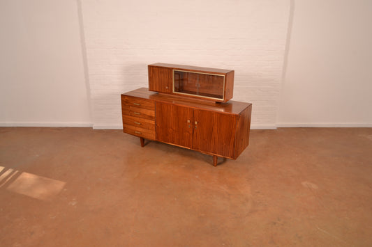 Vintage MCM Sideboard & Display Cabinet in Kiaat by Kallenbach's