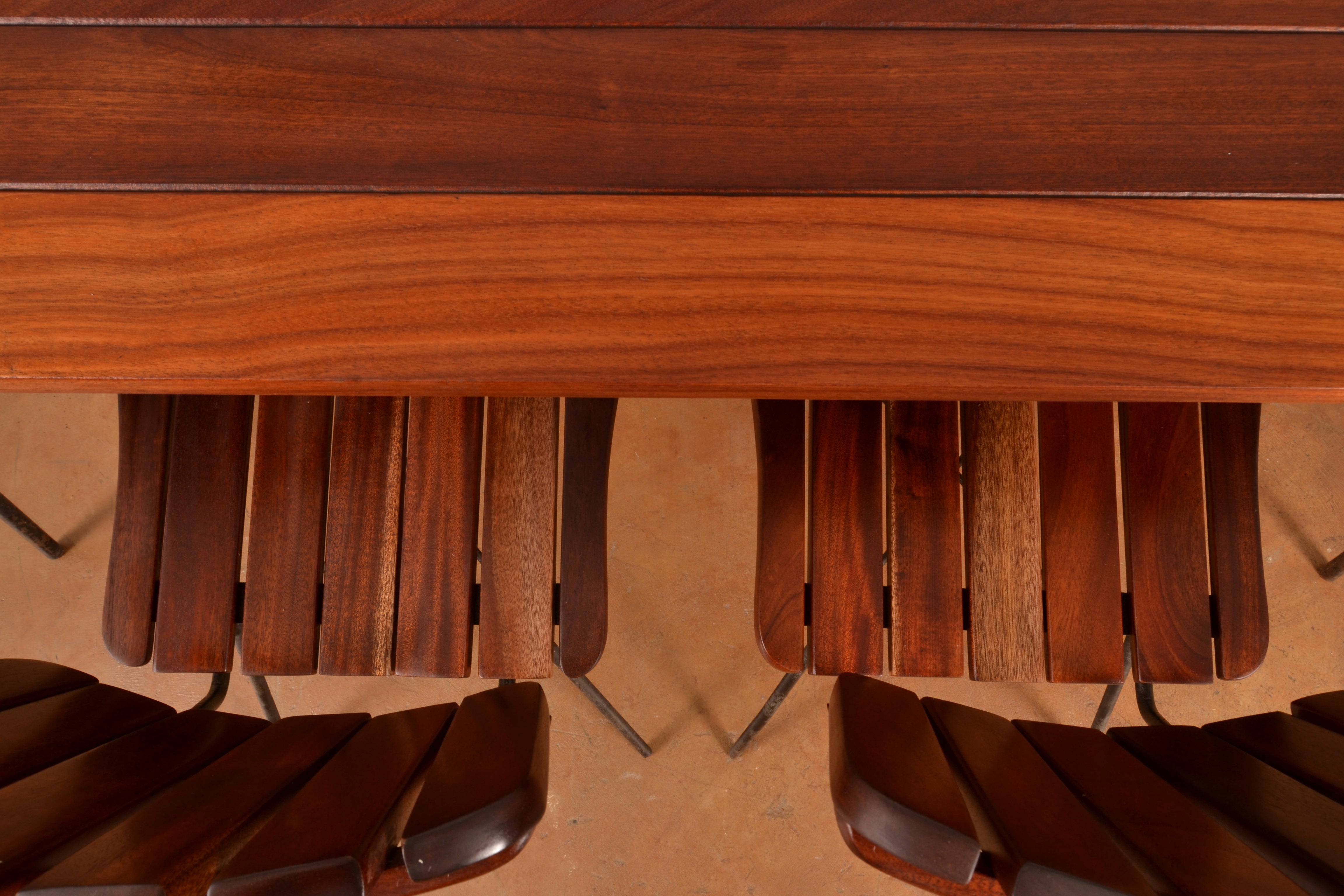 Vintage South African 6-Seater Outdoor Dining Set in solid Mahogany & Mild Steel