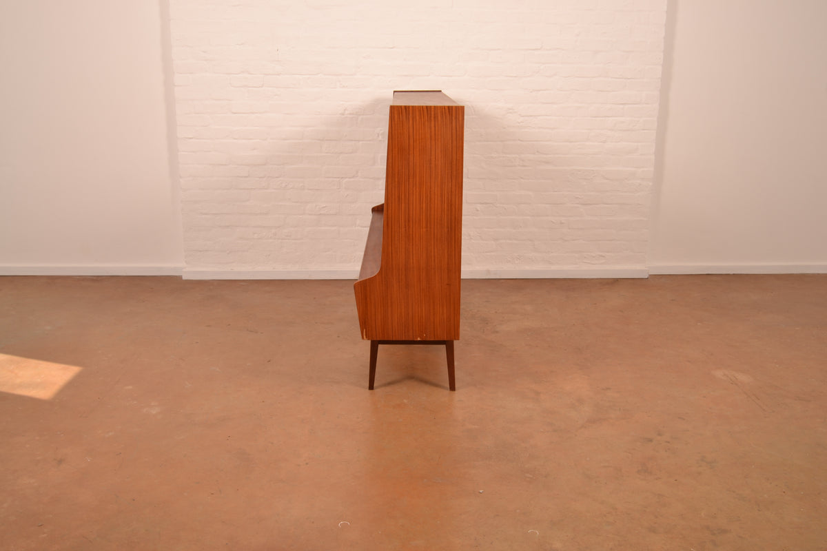 Vintage Danish Mid-Century Modern High Sideboard in Burmese Teak