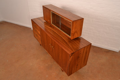 Vintage MCM Sideboard & Display Cabinet in Kiaat by Kallenbach's