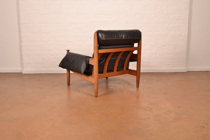 Vintage ‘Amiral’ Lounge Chair & Ottoman in Solid Kiaat