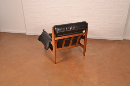 Vintage ‘Amiral’ Lounge Chair & Ottoman in Solid Kiaat