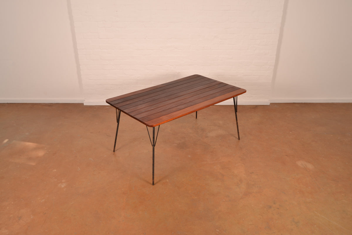 Vintage South African 6-Seater Outdoor Dining Set in solid Mahogany & Mild Steel