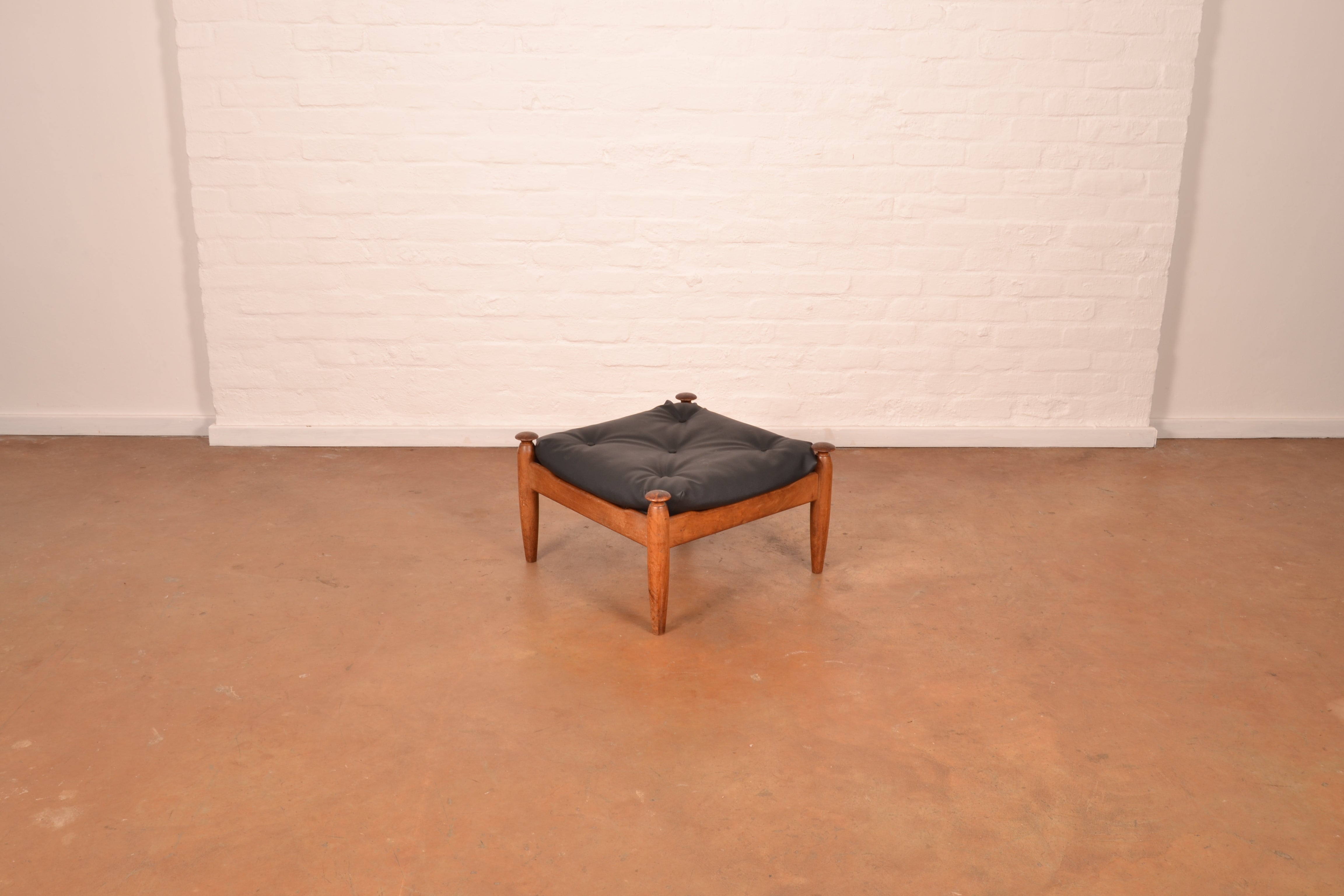 Vintage ‘Amiral’ Lounge Chair & Ottoman in Solid Kiaat